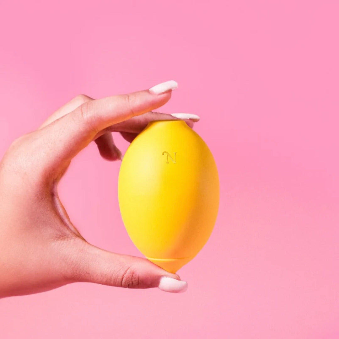 Close-up lemon clitoral vibrator